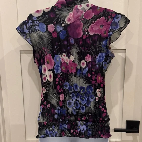 Allison Taylor Multicolor Floral Ruffle Blouse - Picture 3 of 4